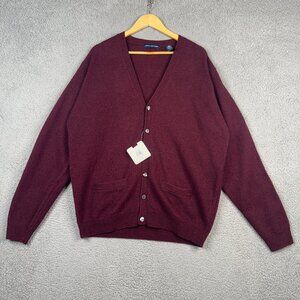 John Ashford Cardigan Sweater Mens Size XL Loose Baggy VTG Cable Knit Wool NWT